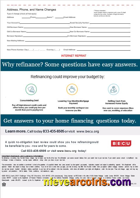 USA BECU bank mortgage statement, 3 pages 3